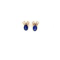 Sapphire and Diamond Earrings in 14K Yellow Gold - KGT 32175