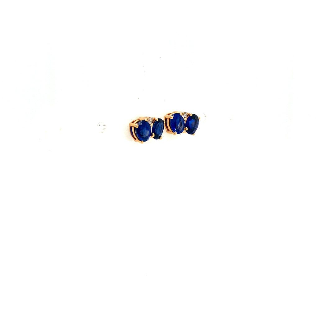 Sapphire and Diamond Earrings in 14K Yellow Gold - KGT 32639