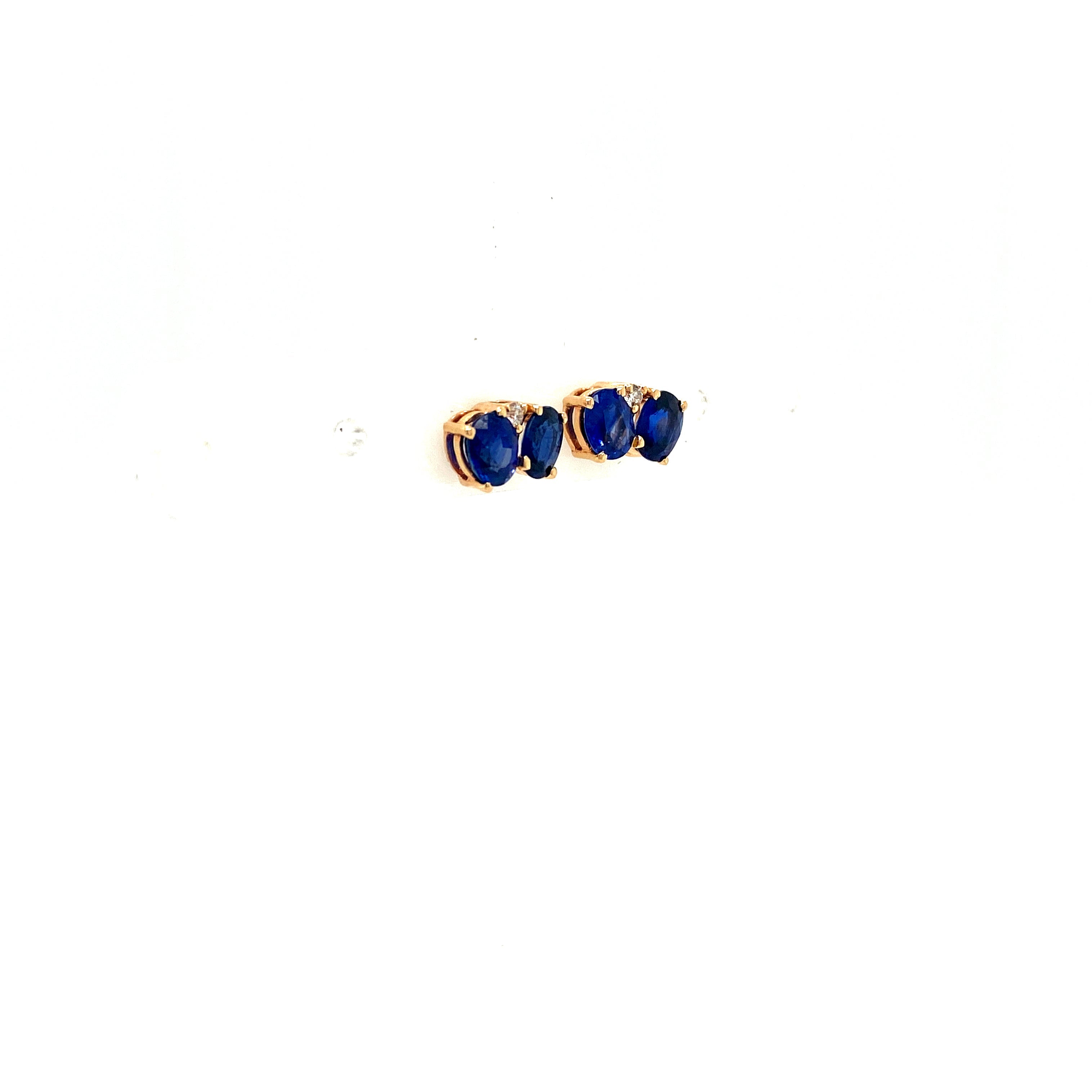Sapphire and Diamond Earrings in 14K Yellow Gold - KGT 32639