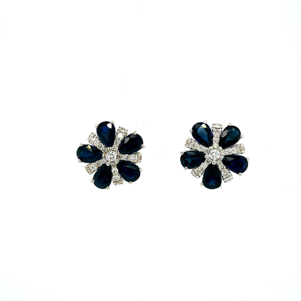 Sapphire and Diamond Earrings in 18K White Gold - KGT 33366