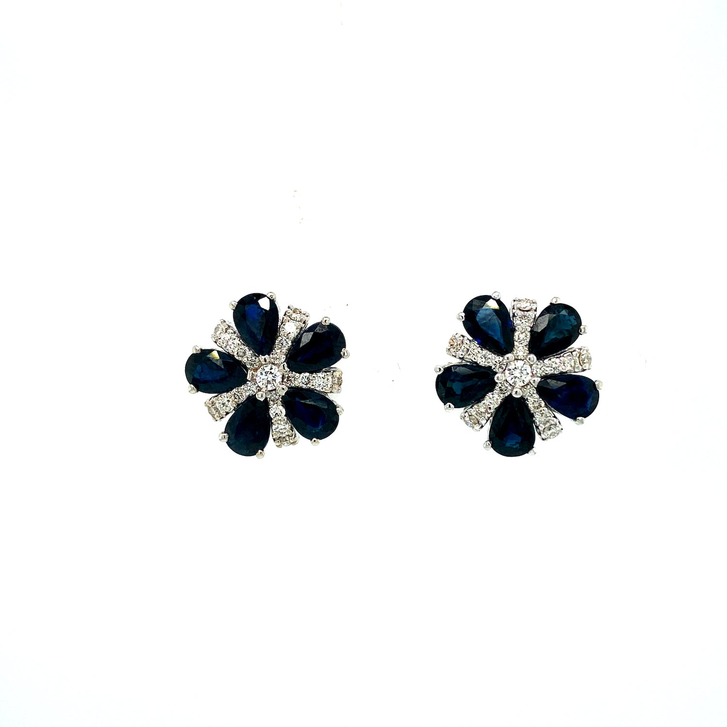 Sapphire and Diamond Earrings in 18K White Gold - KGT 33366