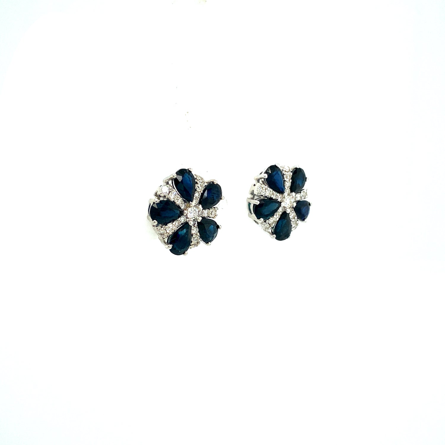 Sapphire and Diamond Earrings in 18K White Gold - KGT 33366