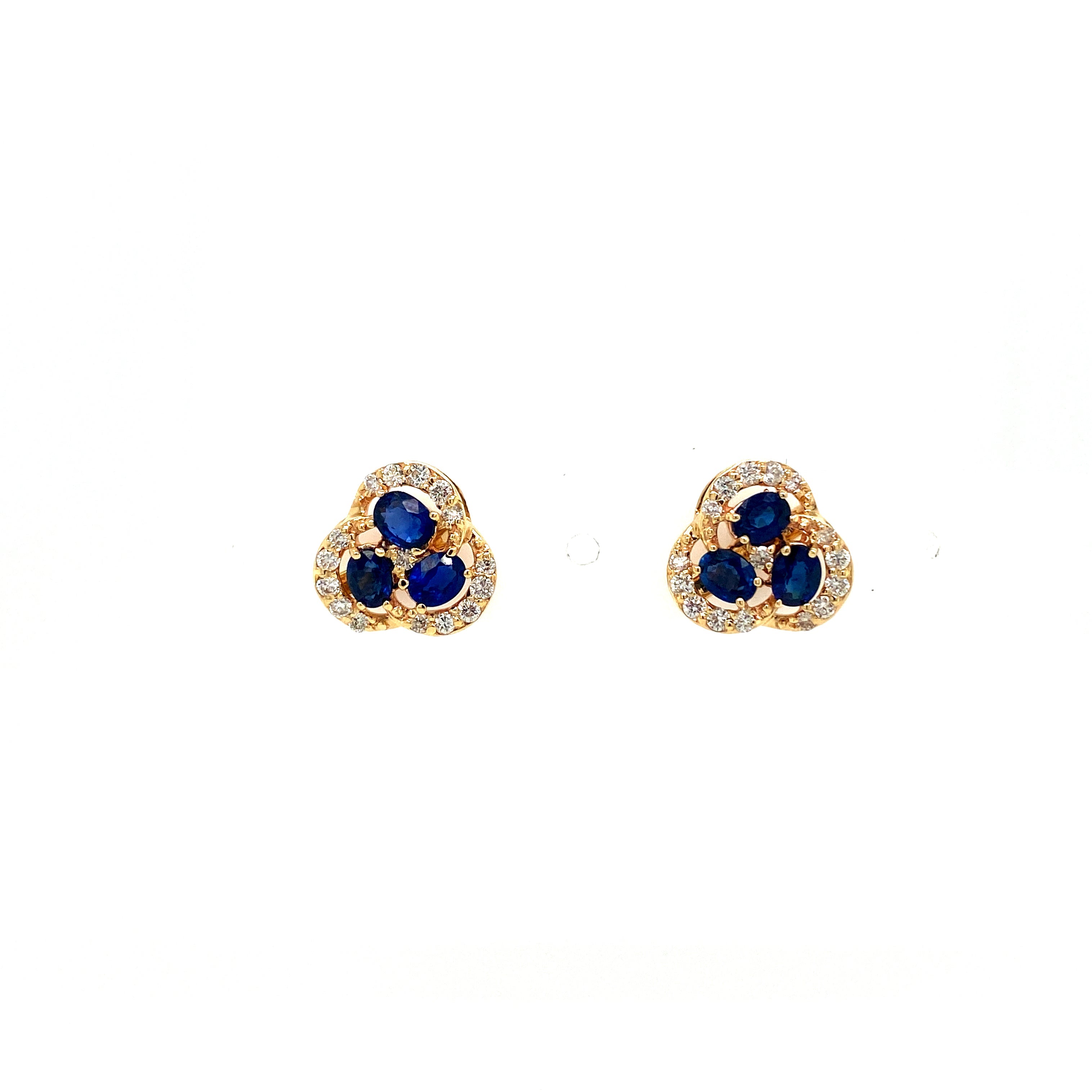 Sapphire and Diamond Earrings in 14K Yellow Gold - KGT 33377