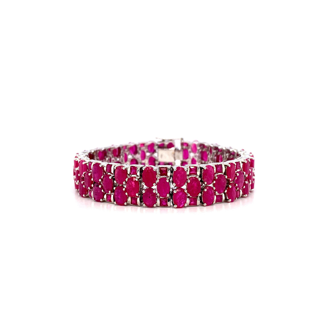 Ruby Bracelet in .925 Sterling Silver - KSD 4036