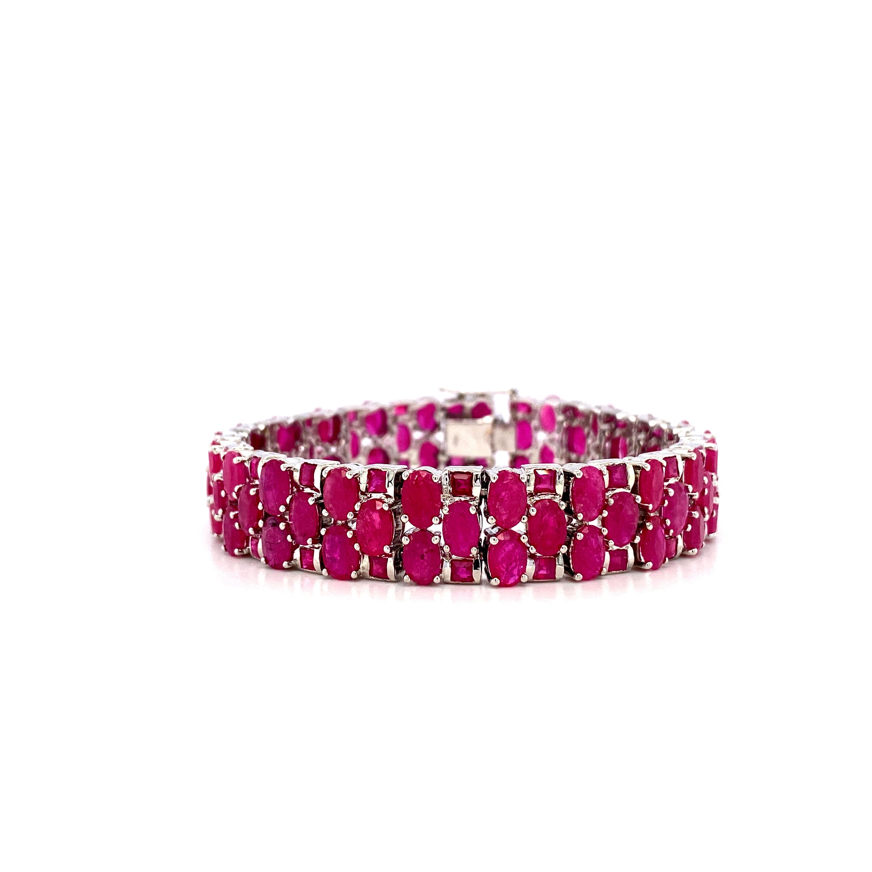 Ruby Bracelet in .925 Sterling Silver - KSD 4036