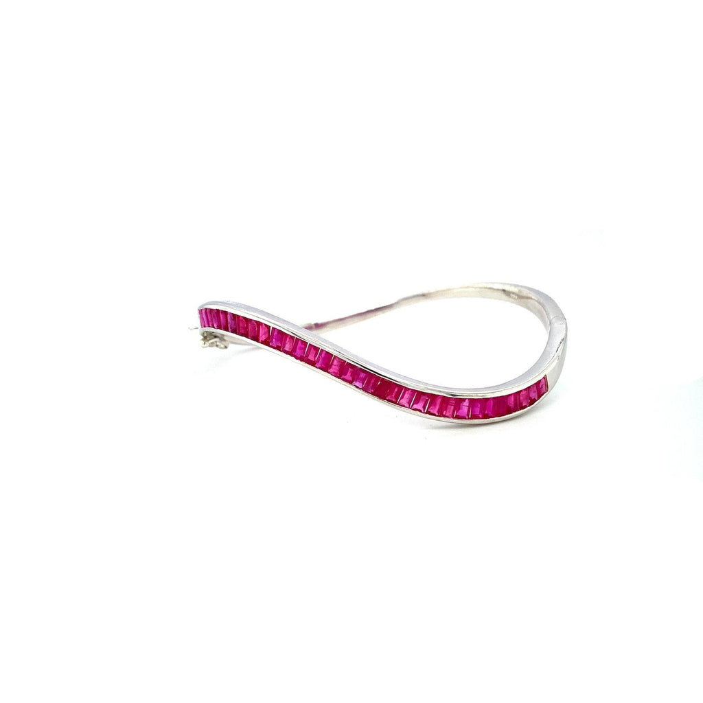 Ruby Bangle in .925 Sterling Silver - KSD 41356