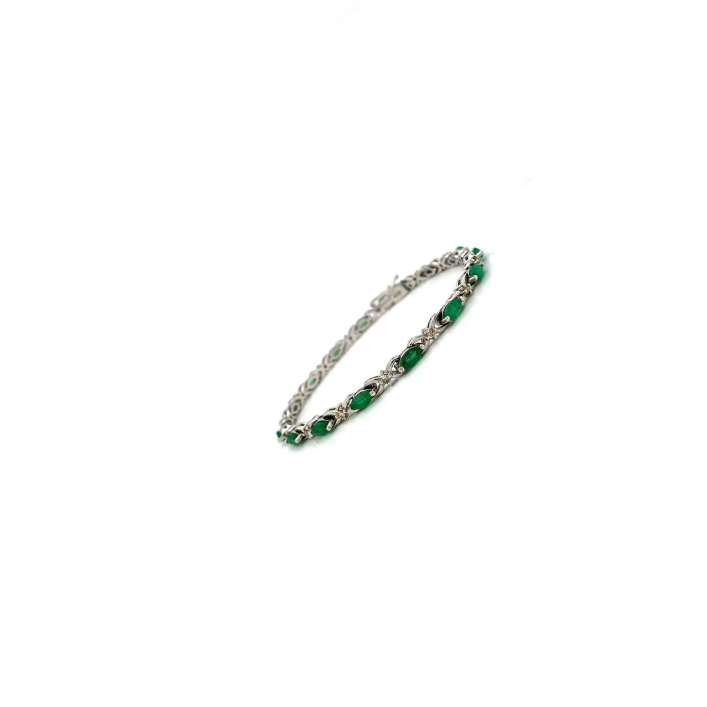 Emerald Bracelet in .925 Sterling Silver. - KSD 41359