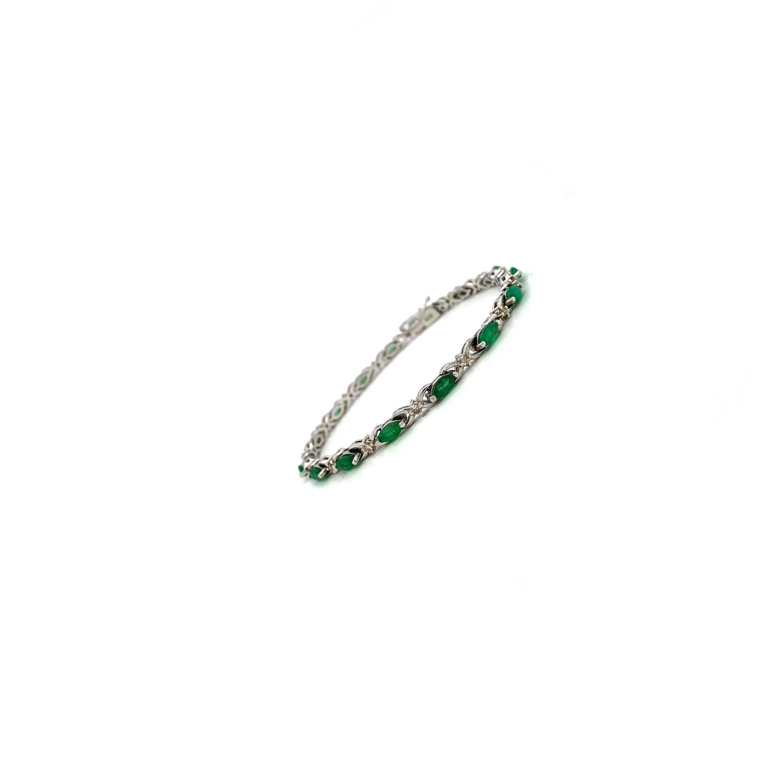Emerald Bracelet in .925 Sterling Silver. - KSD 41359