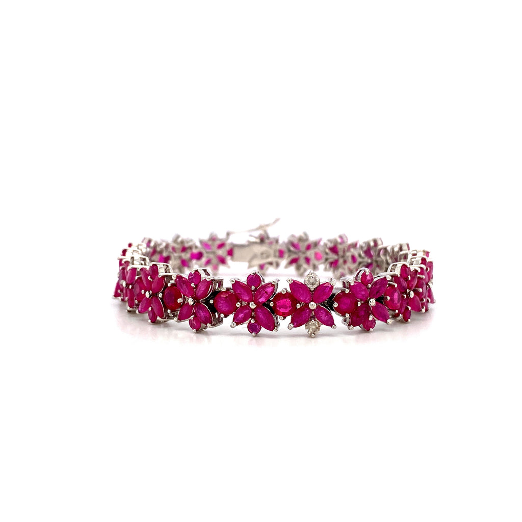 Ruby Bracelet in .925 Sterling Silver - KSD 4178