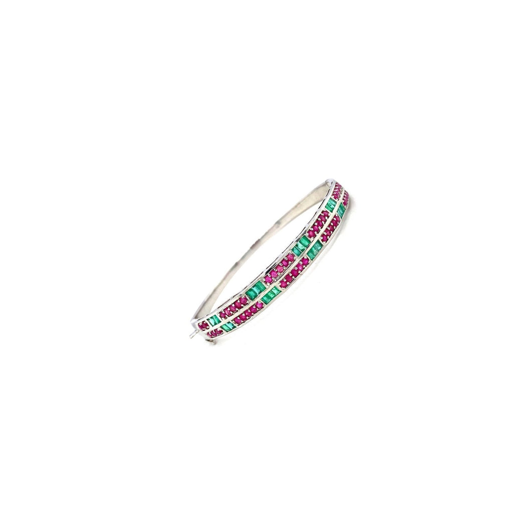 Multi Colour Stone Bangle in .925 Sterling Silver - KSD 42561