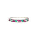 Multi Colour Stone Bangle in .925 Sterling Silver - KSD 42561
