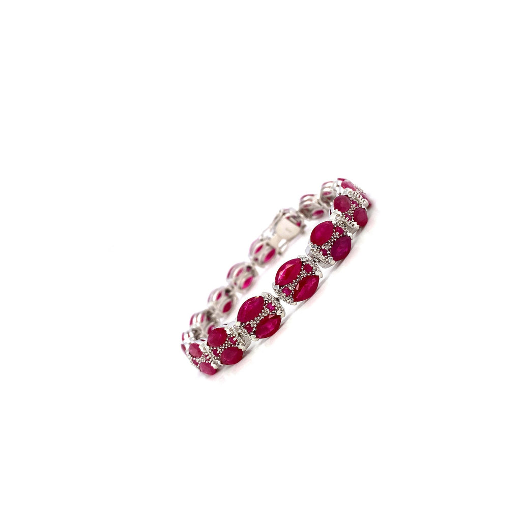 Ruby Bracelet in .925 Sterling Silver - KSD 43625