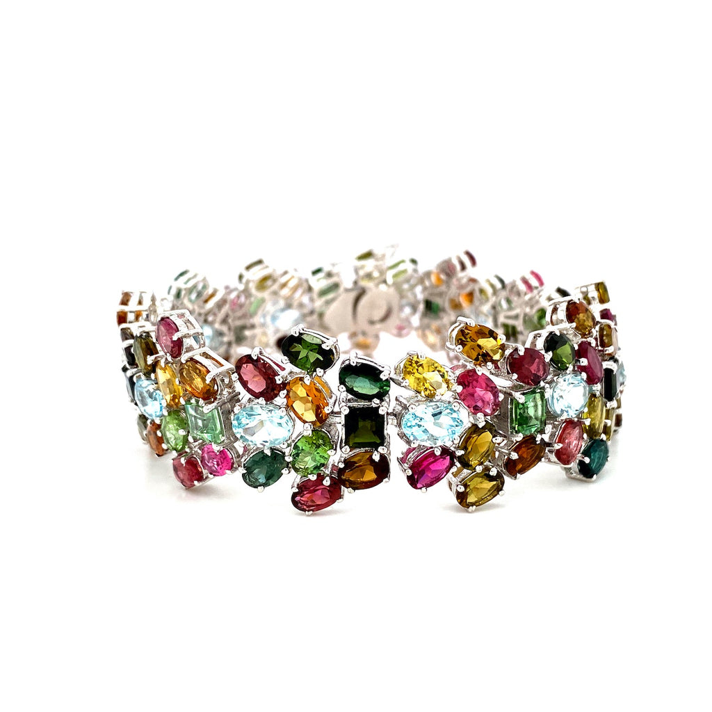 Multi Tourmaline Bracelet in .925 Sterling Silver - KSD 43843