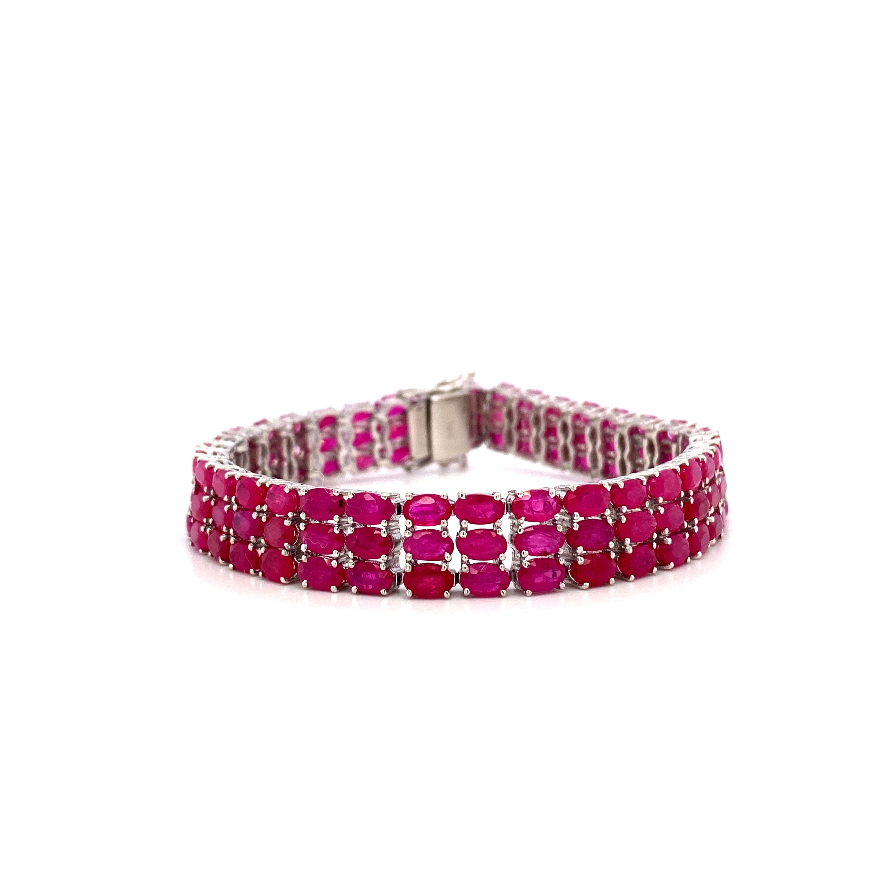 Ruby Bracelet in .925 Sterling Silver - KSD 44030
