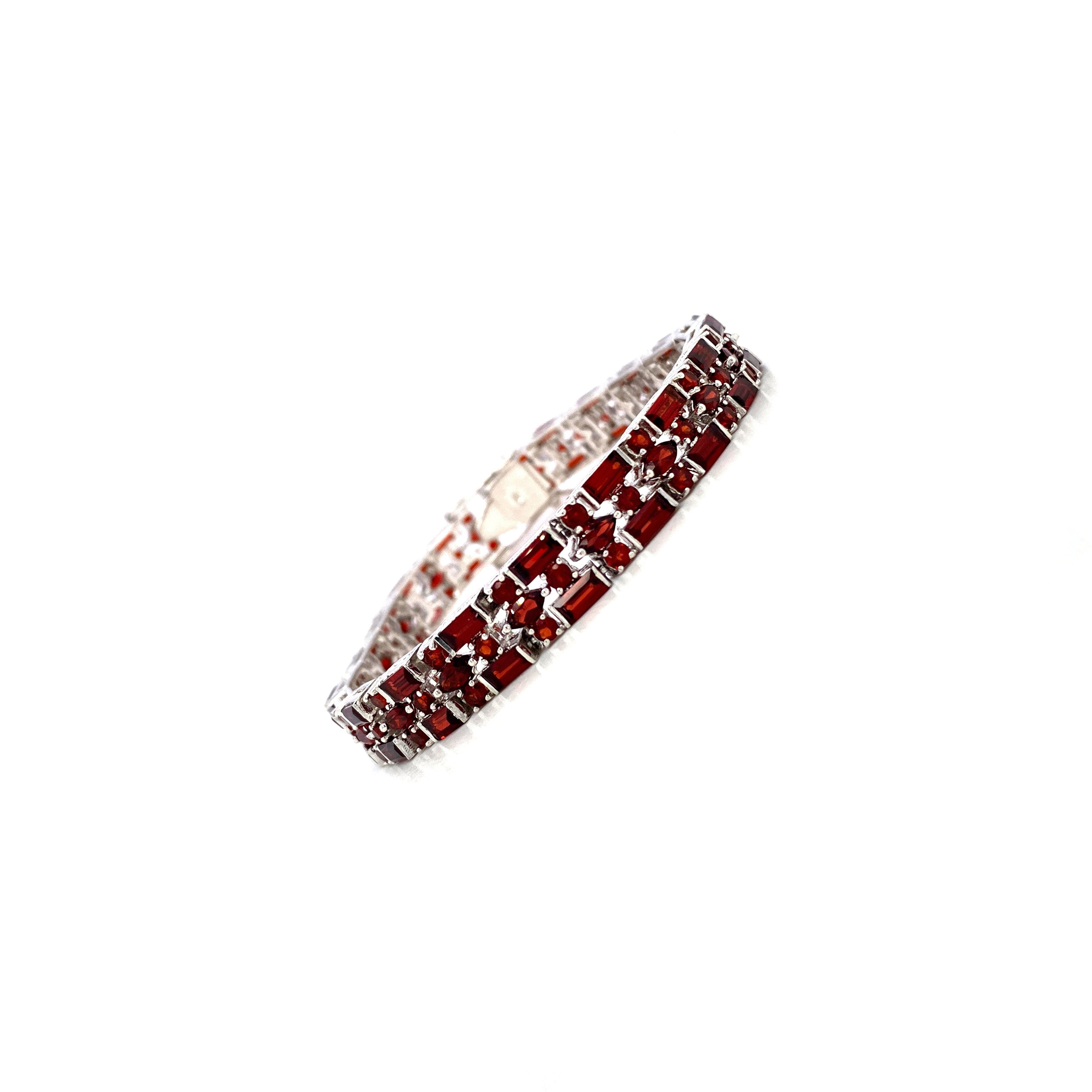 Garnet Bracelet in .925 Sterling Silver - KSD 44823