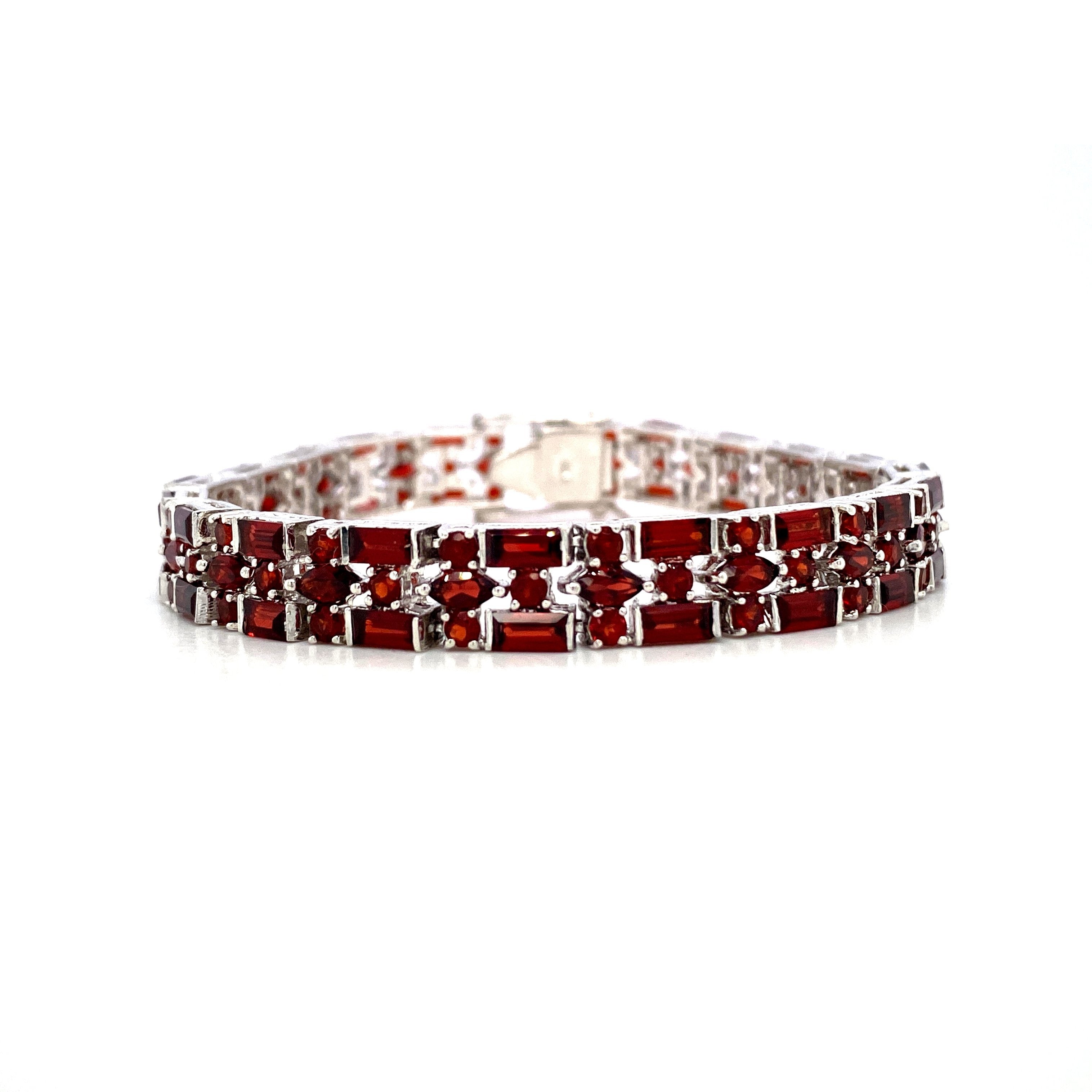 Garnet Bracelet in .925 Sterling Silver - KSD 44823