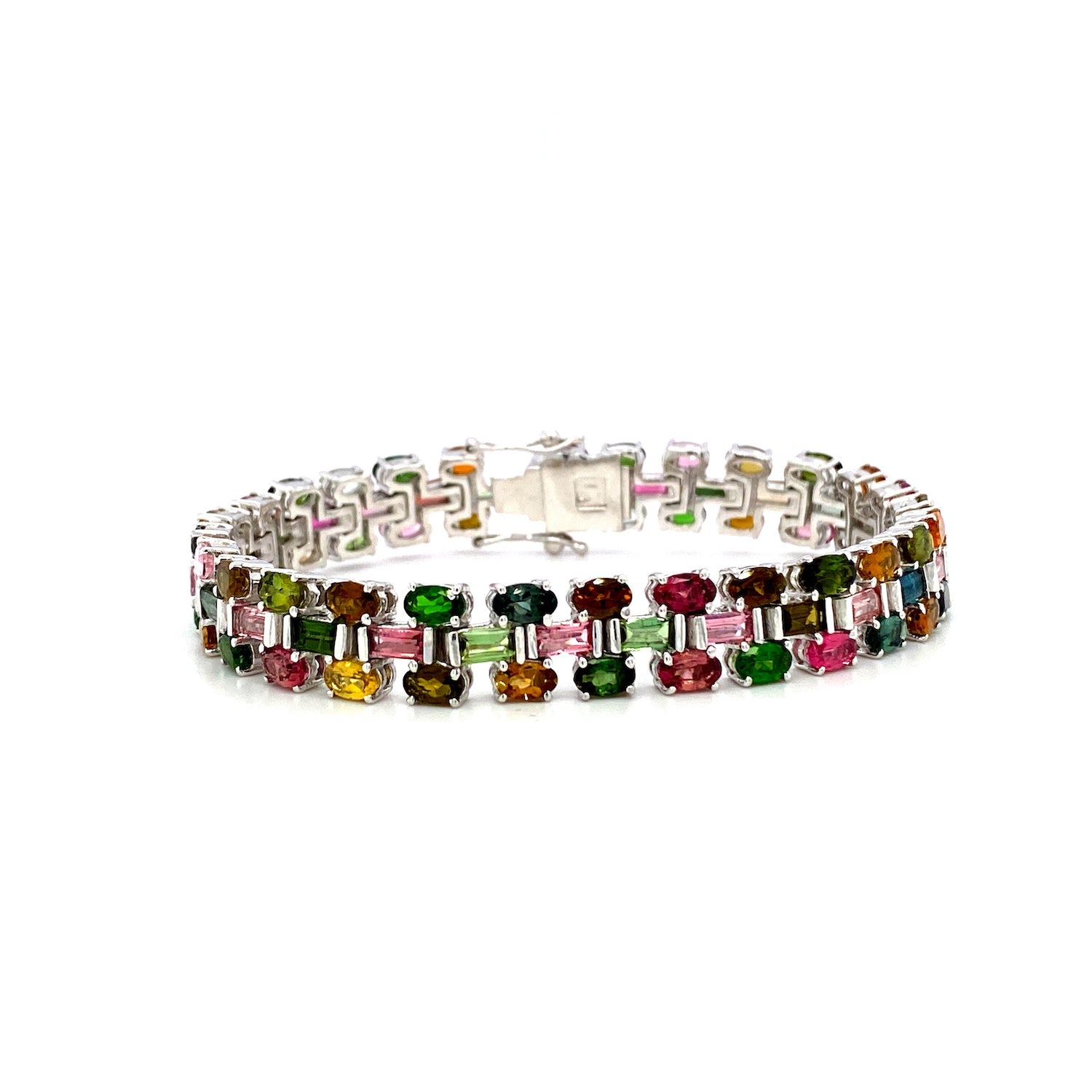 Multi Tourmaline Bracelet in .925 Sterling Silver - KSD 46895
