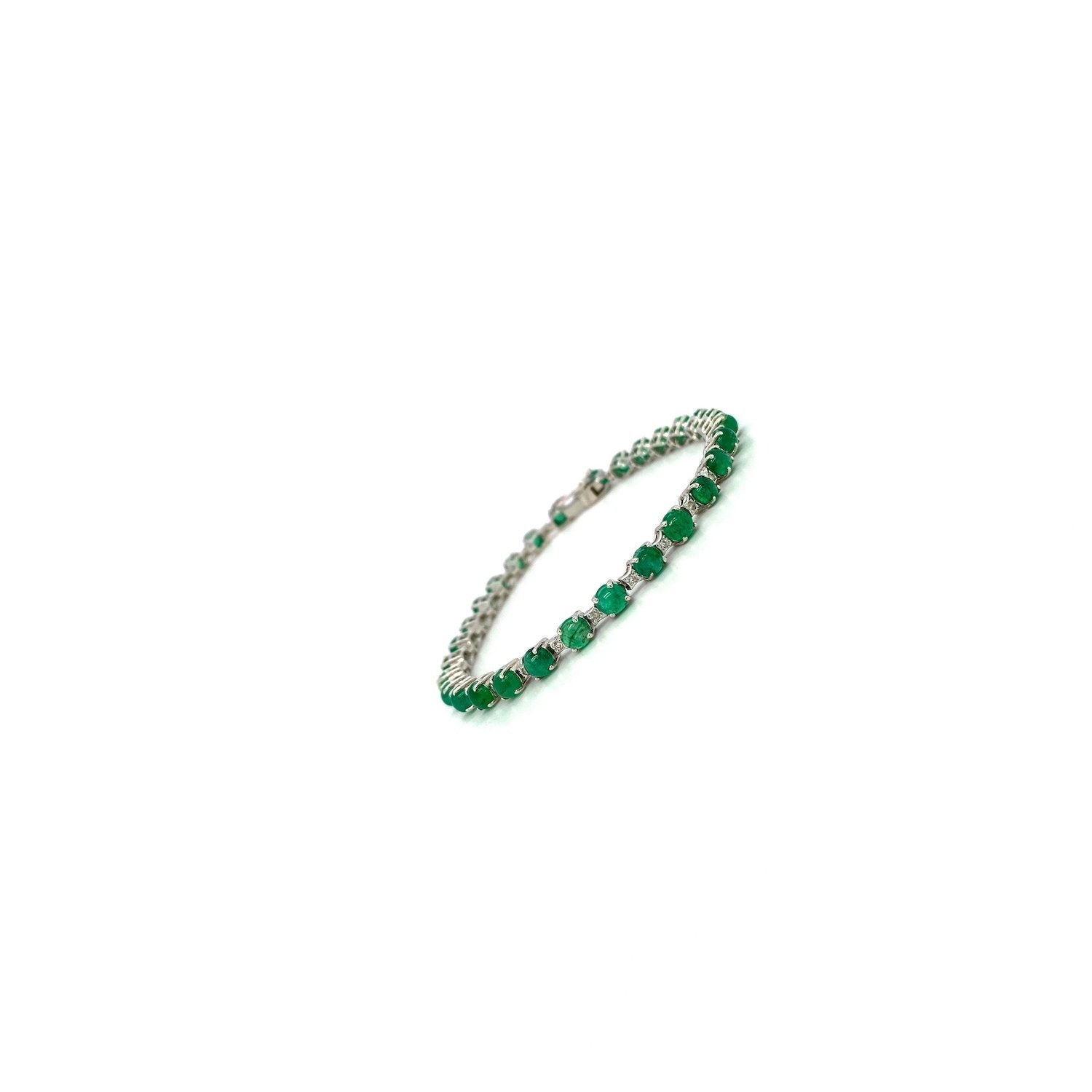 Emerald Bracelet in .925 Sterling Silver. - KSD 47252