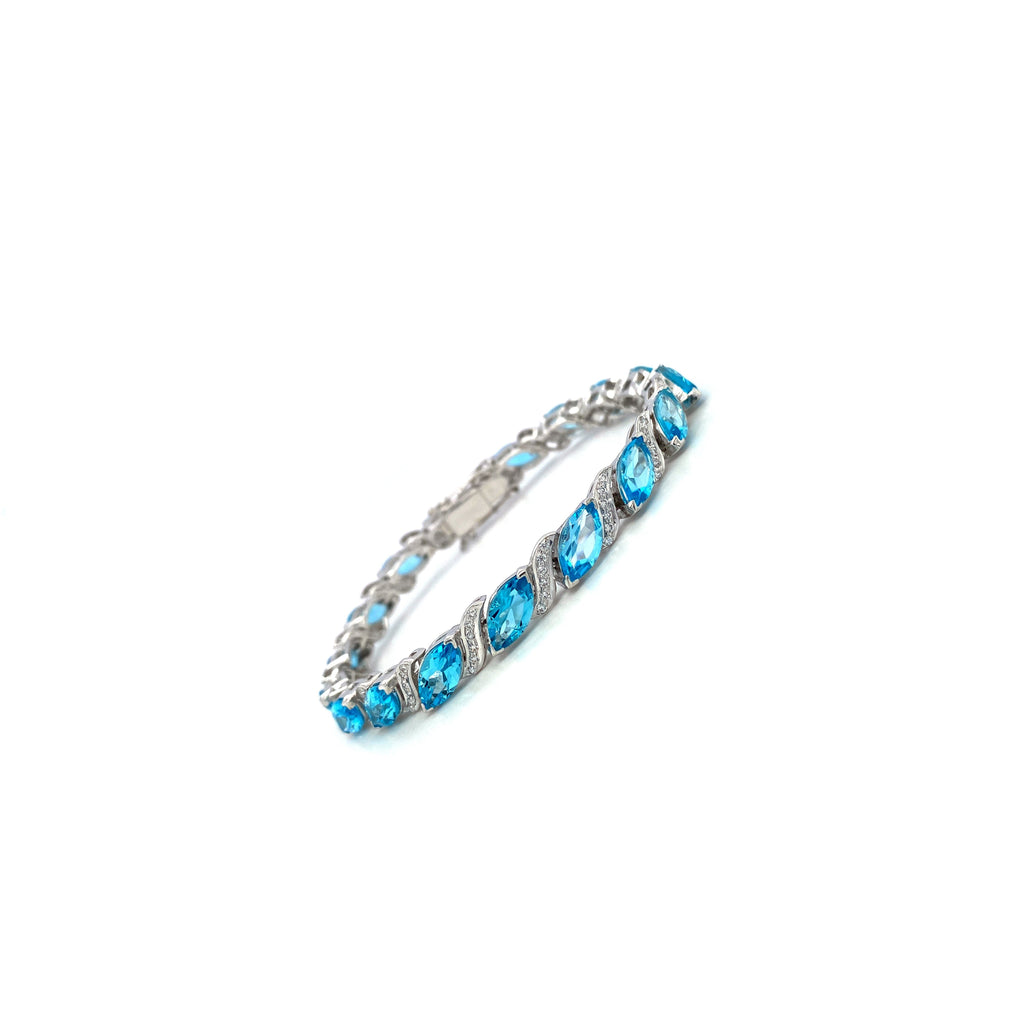 Blue Topaz Bracelet in .925 Sterling Silver - KSD 49224