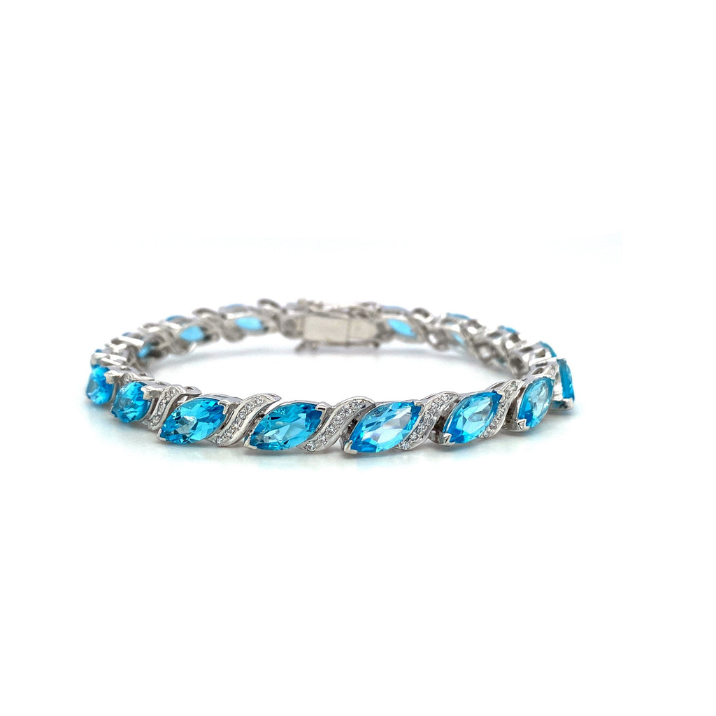 Blue Topaz Bracelet in .925 Sterling Silver - KSD 49224