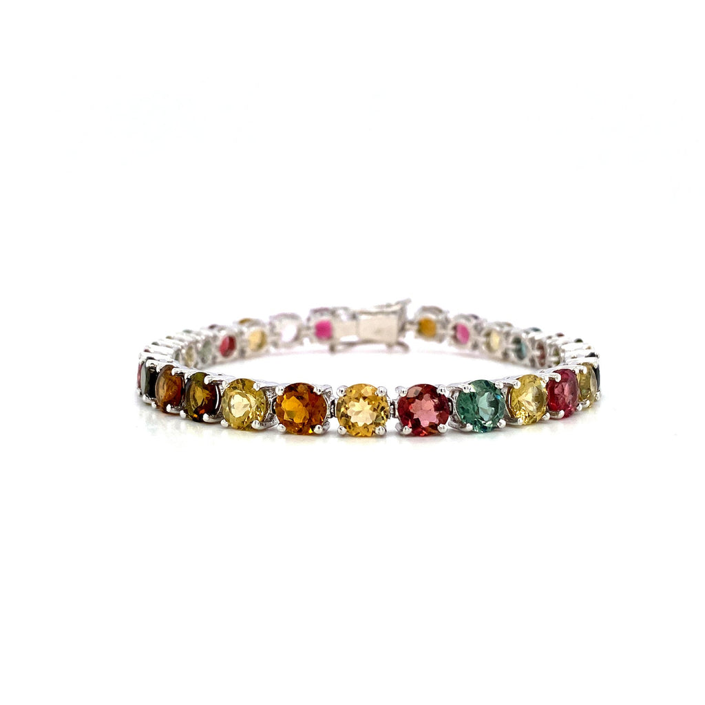 Multi Tourmaline Bracelet in .925 Sterling Silver - KSD 49280