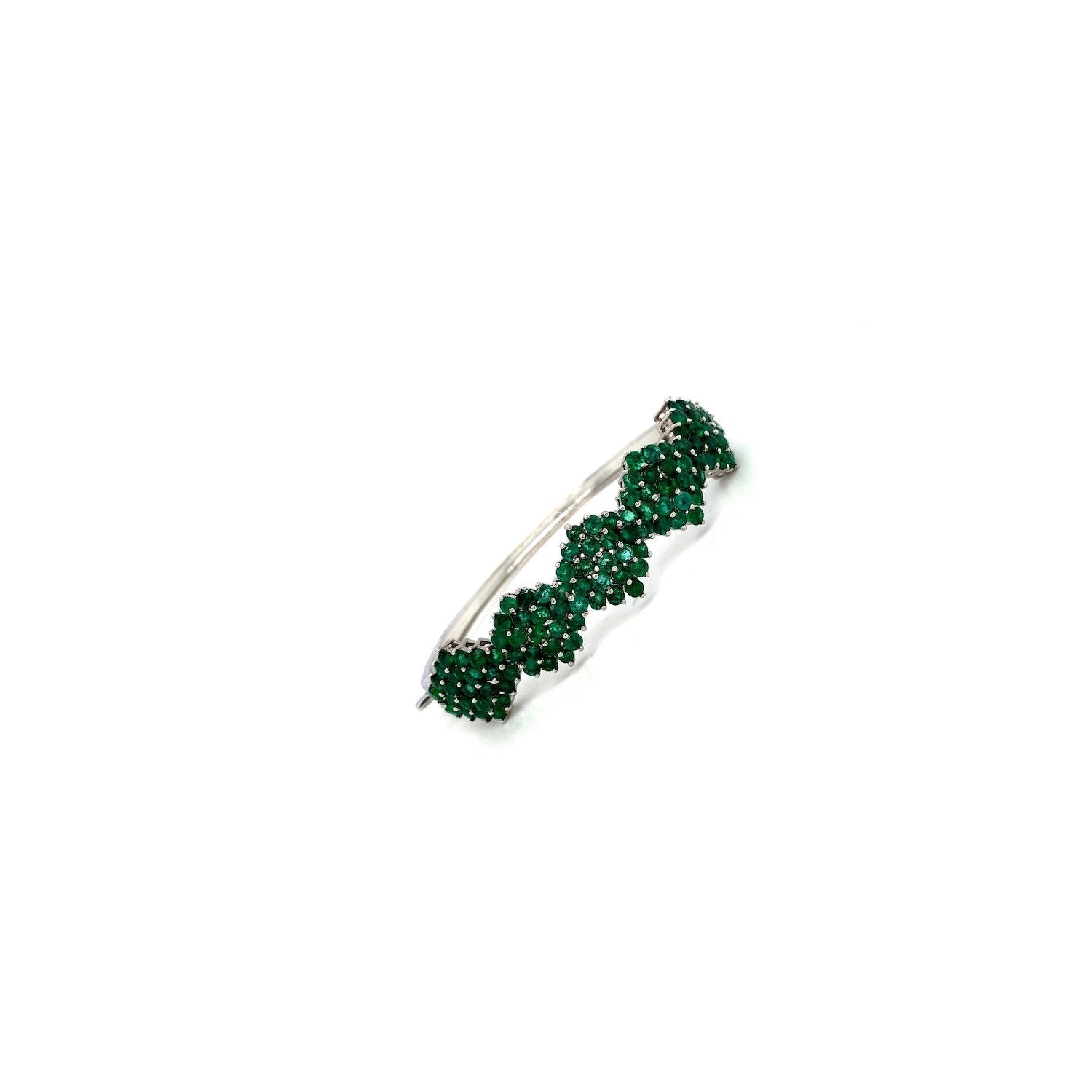 Emerald Bangle in .925 Sterling Silver - KSD 49367