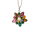 Multi Tourmaline Pendant in .925 Sterling Silver - KSP 31571