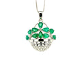 Emerald Pendant  in .925 Sterling Silver - KSP 38823
