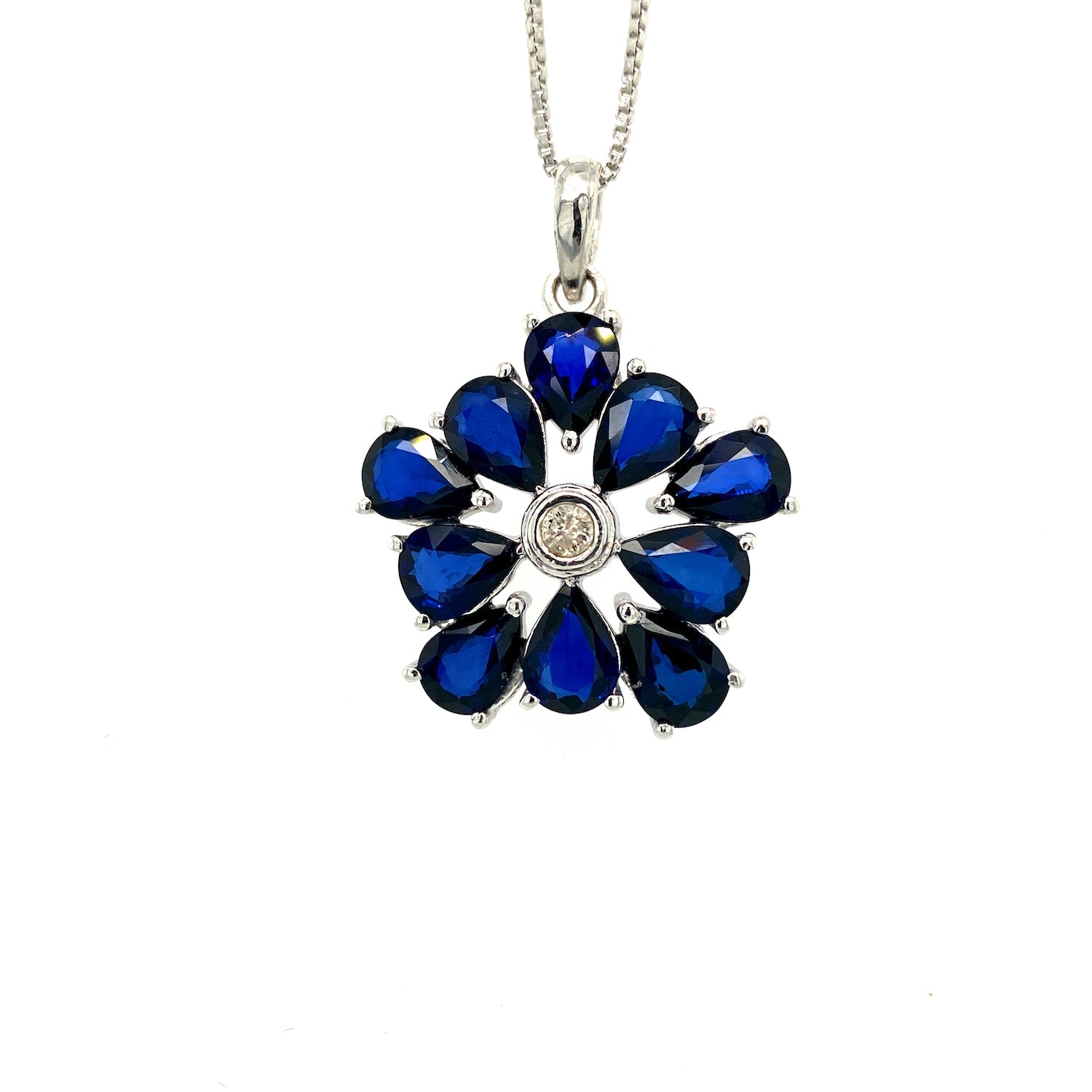 Sapphire Pendant in .925 Sterling Silver - KSP 39113