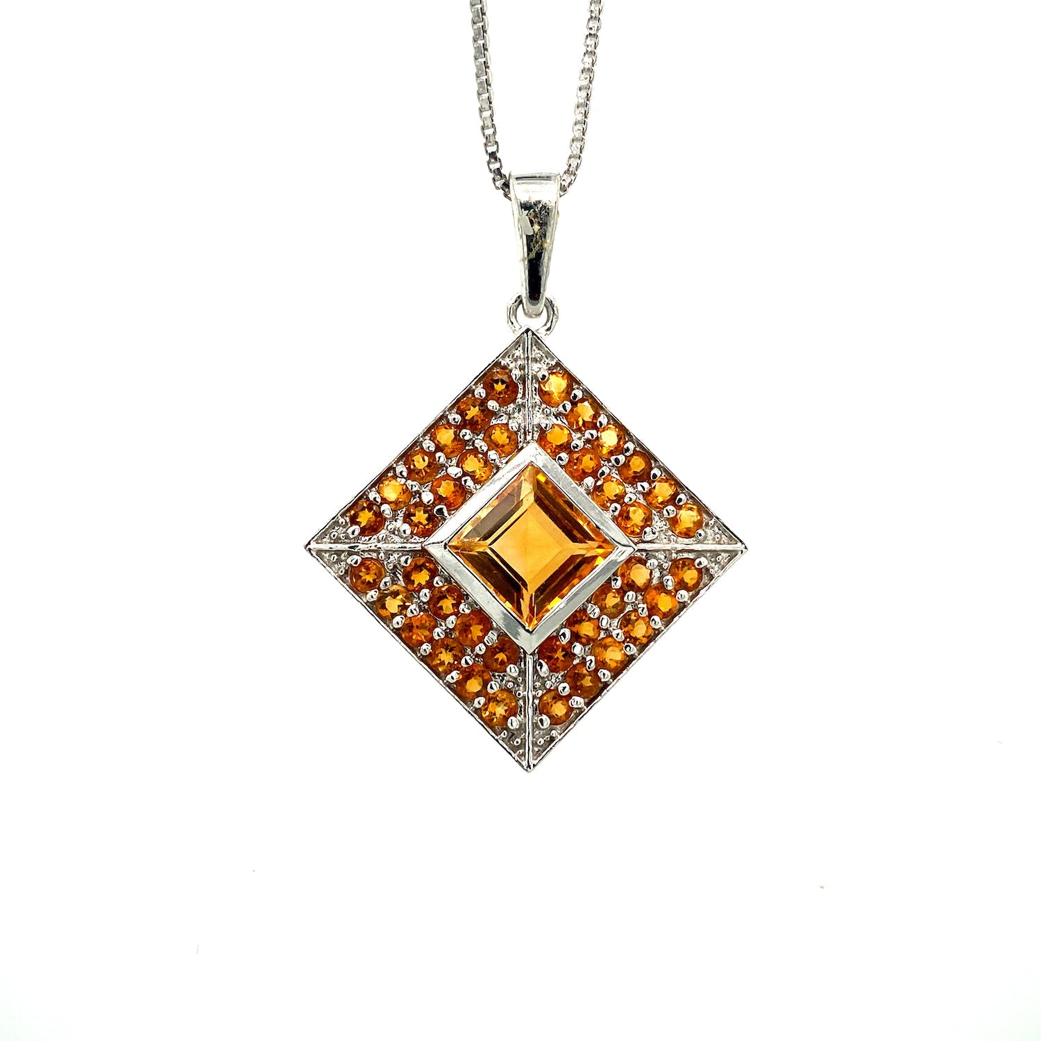 Citrine Pendant in .925 Sterling Silver - KSP 39242