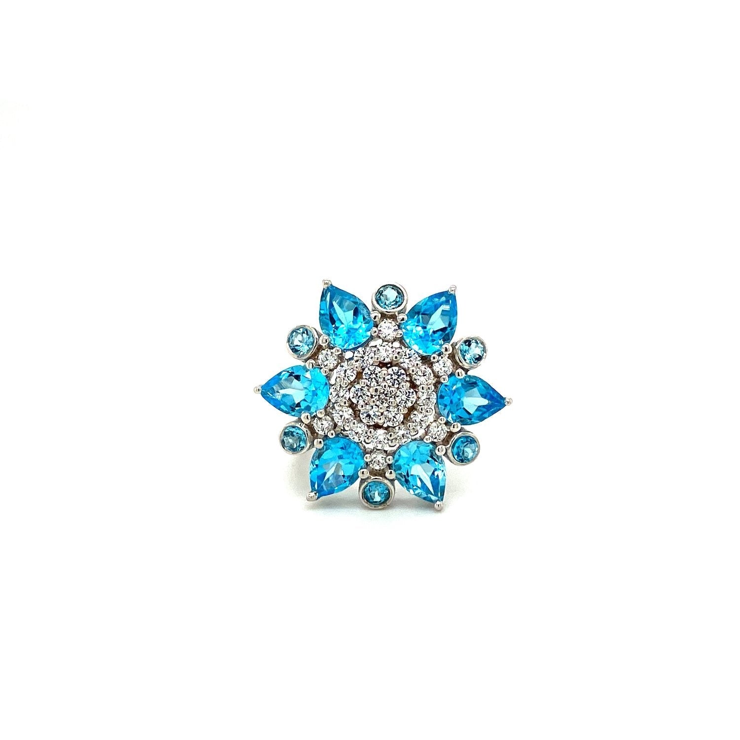Blue Topaz Ring in .925 Sterling Silver - KSR 10016