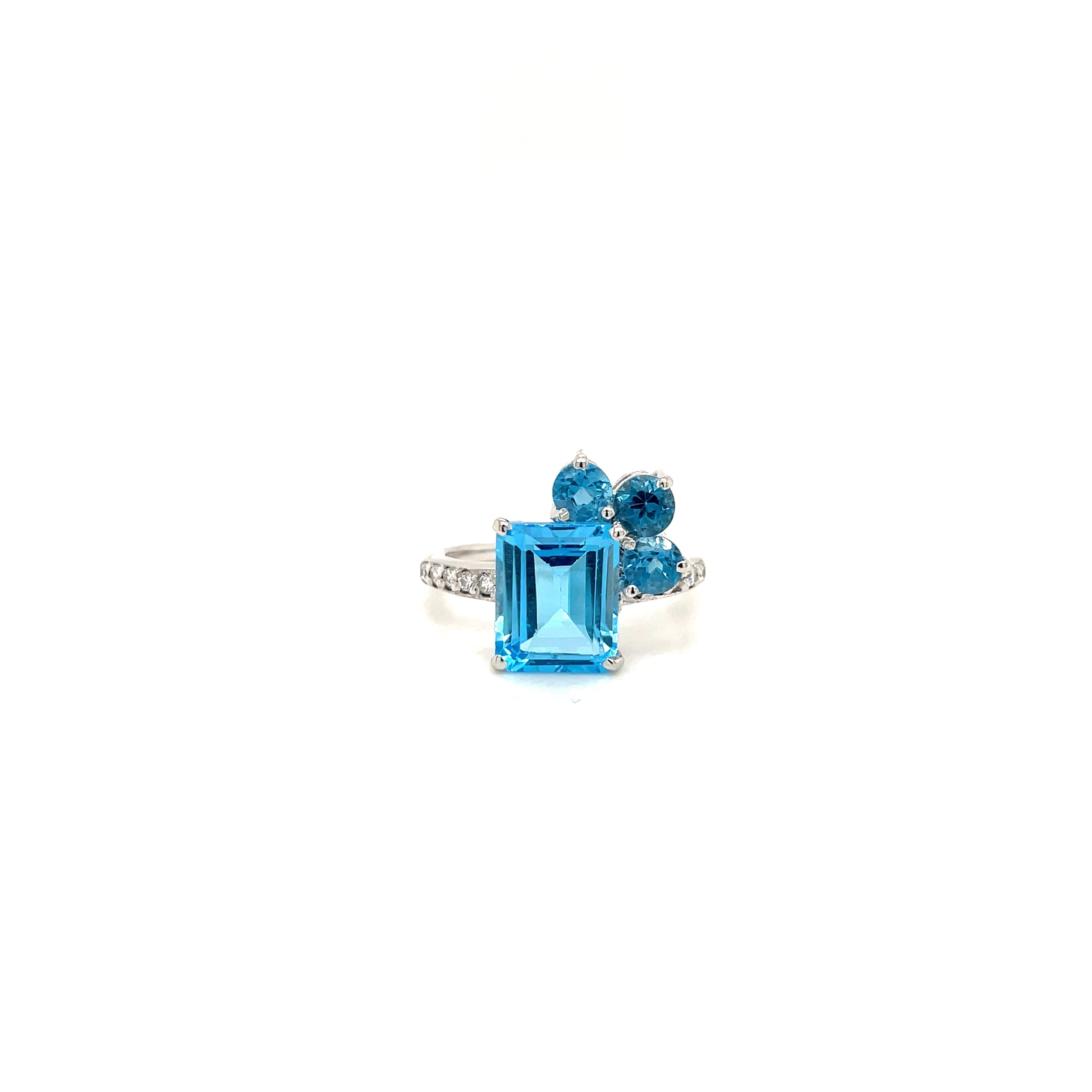 Blue Topaz Ring in .925 Sterling Silver - KSR 10800