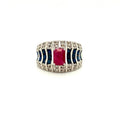 Multi Colour Stones Ring in .925 Sterling Silver - KSR 10809