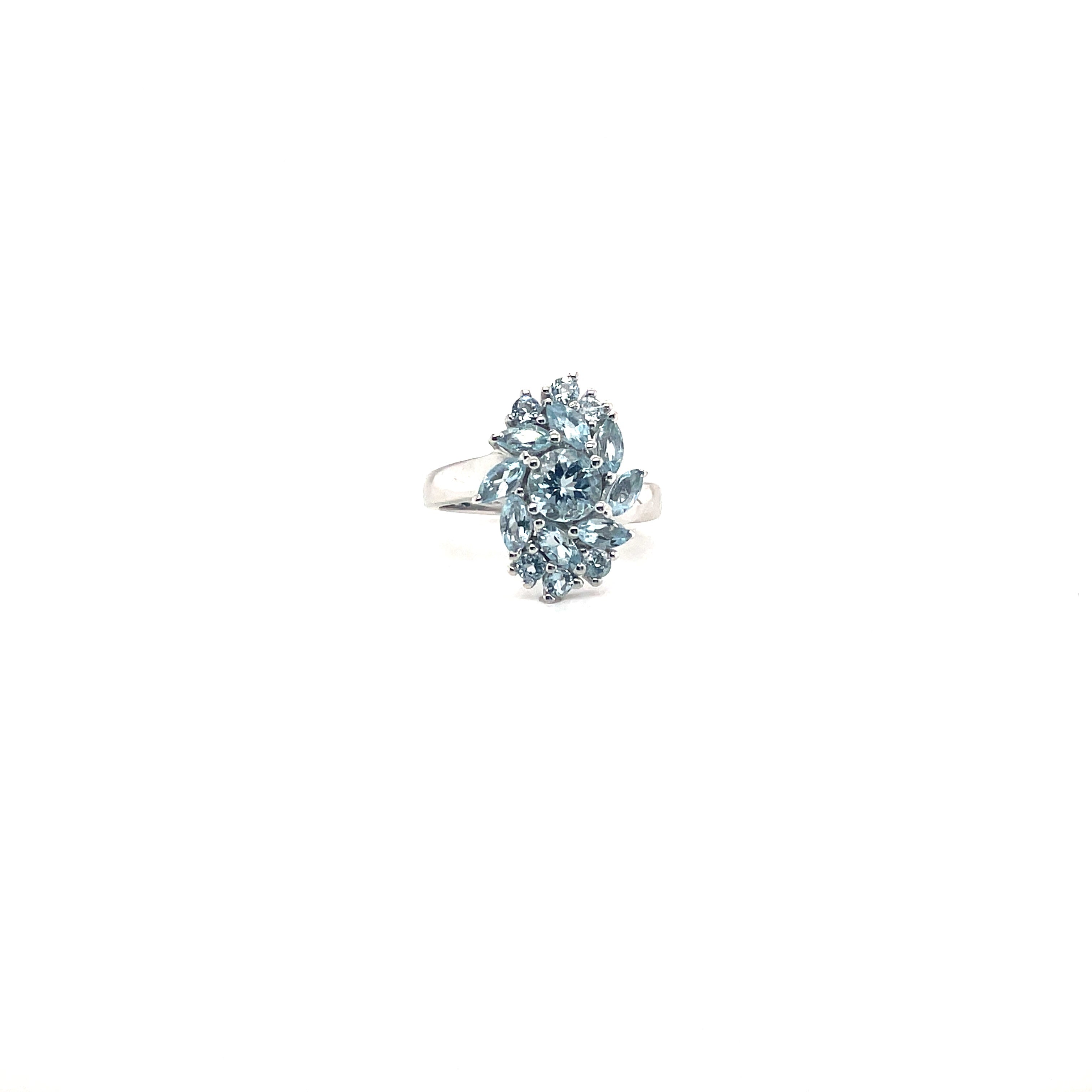 Aquamarine Ring in .925 Sterling Silver - KSR 11819