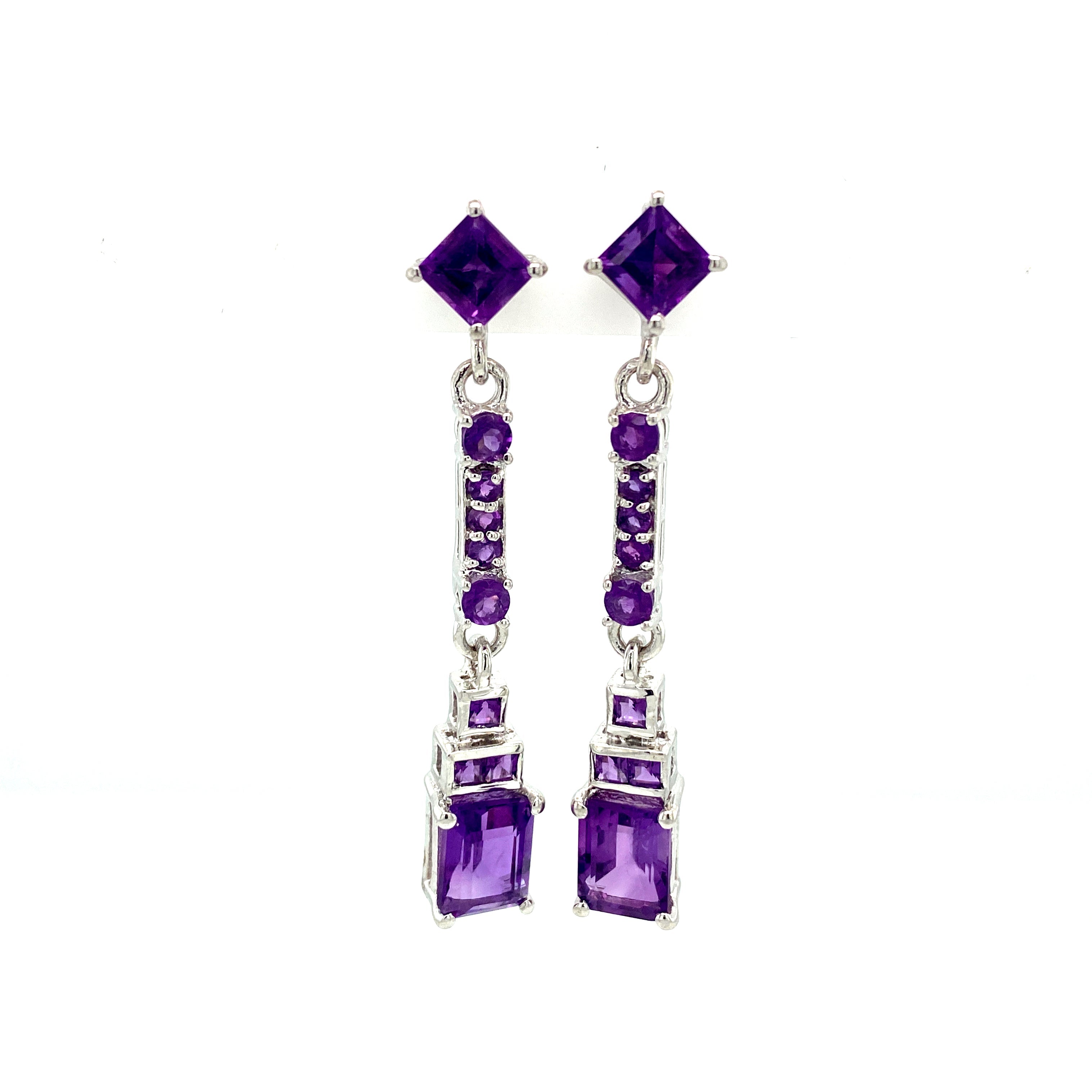 Amethyst Earring in .925 Sterling Silver - KST 52608