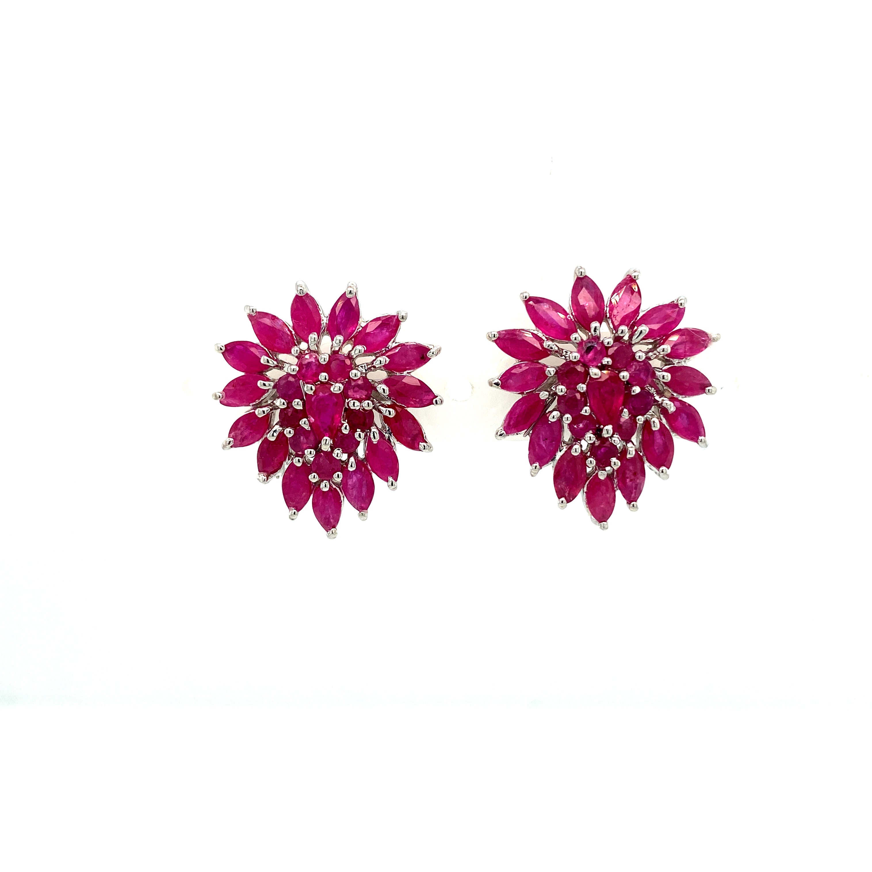 Ruby Earring in .925 Sterling Silver - KST 53748