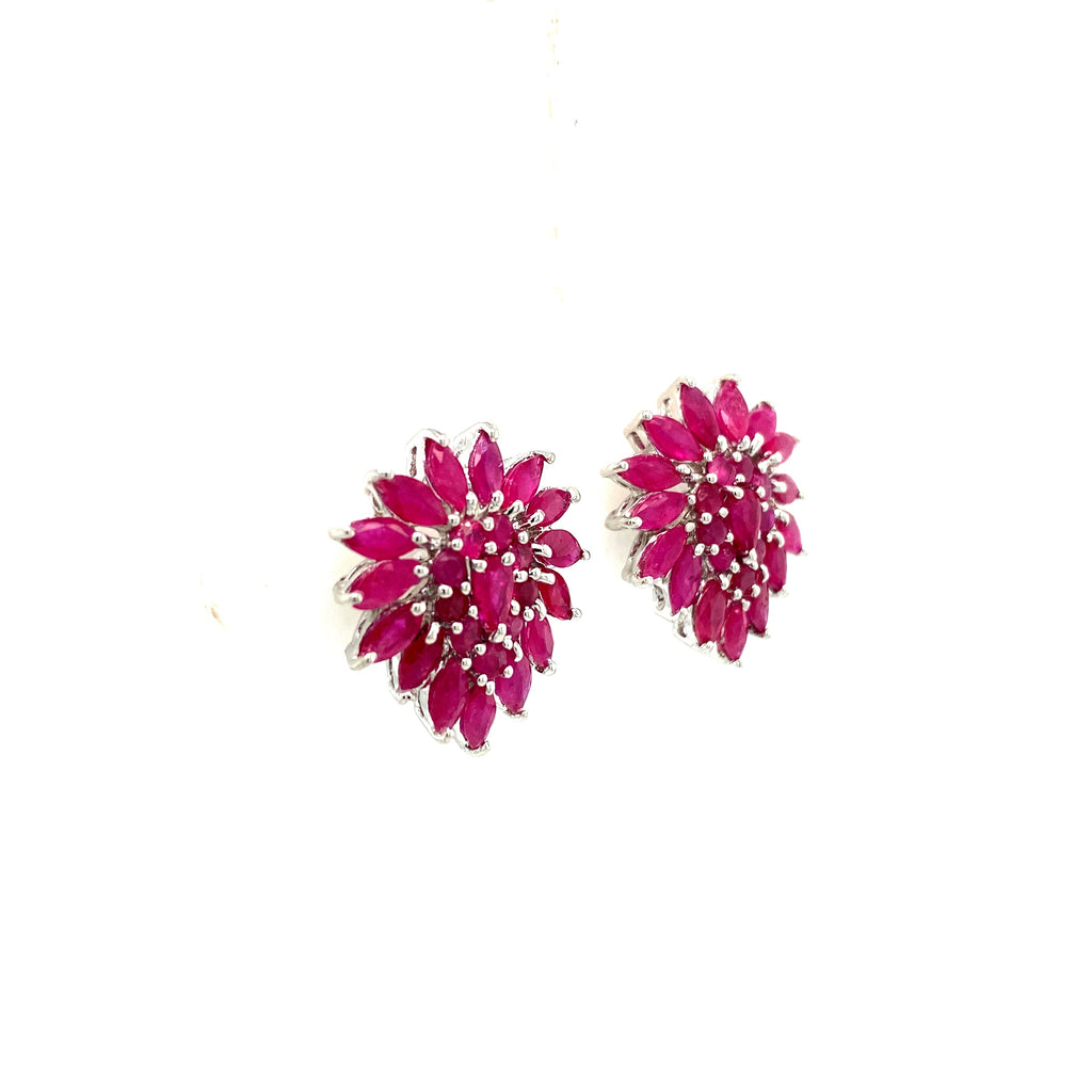 Ruby Earring in .925 Sterling Silver - KST 53748