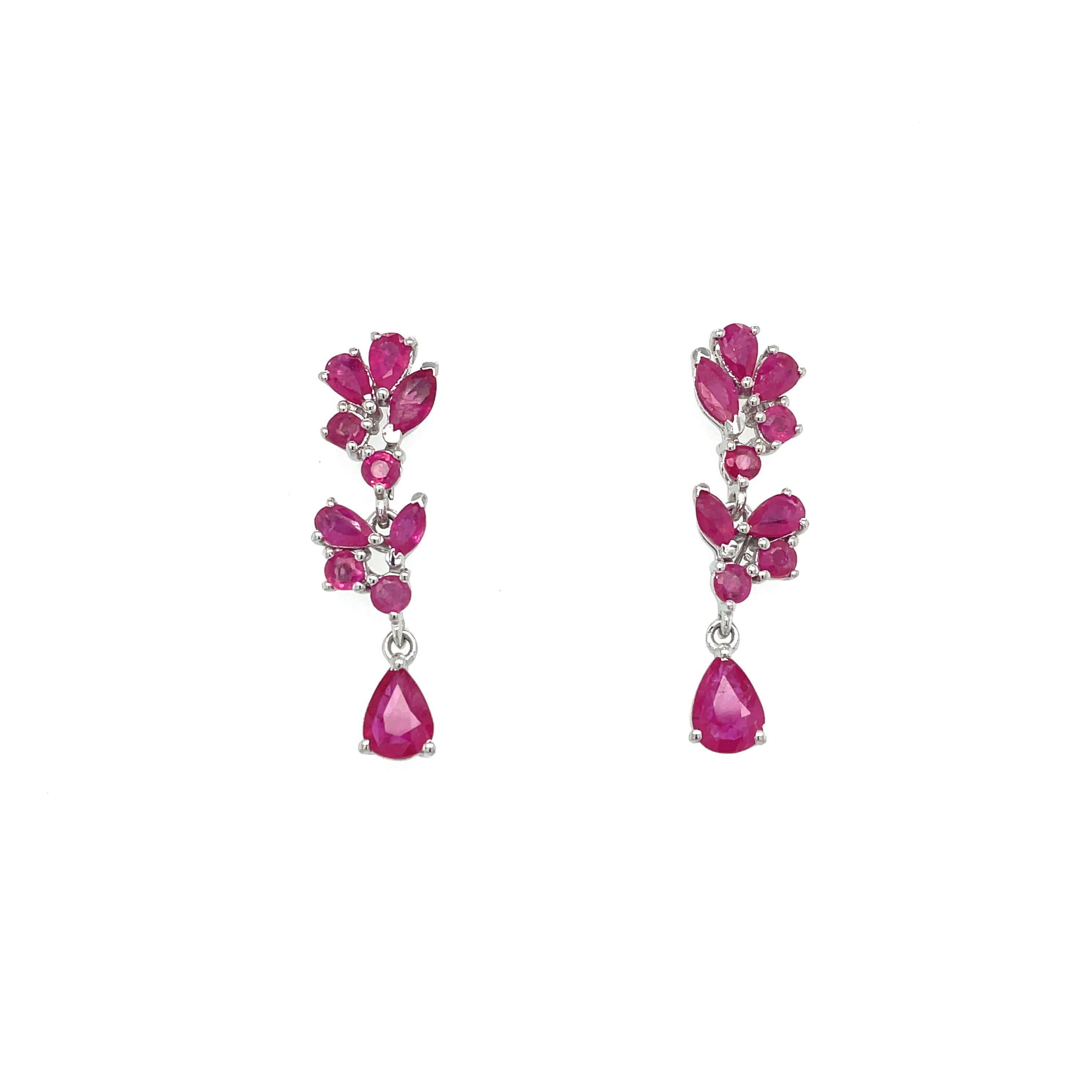 Multi Sapphire Earring in .925 Sterling Silver - KST 59282