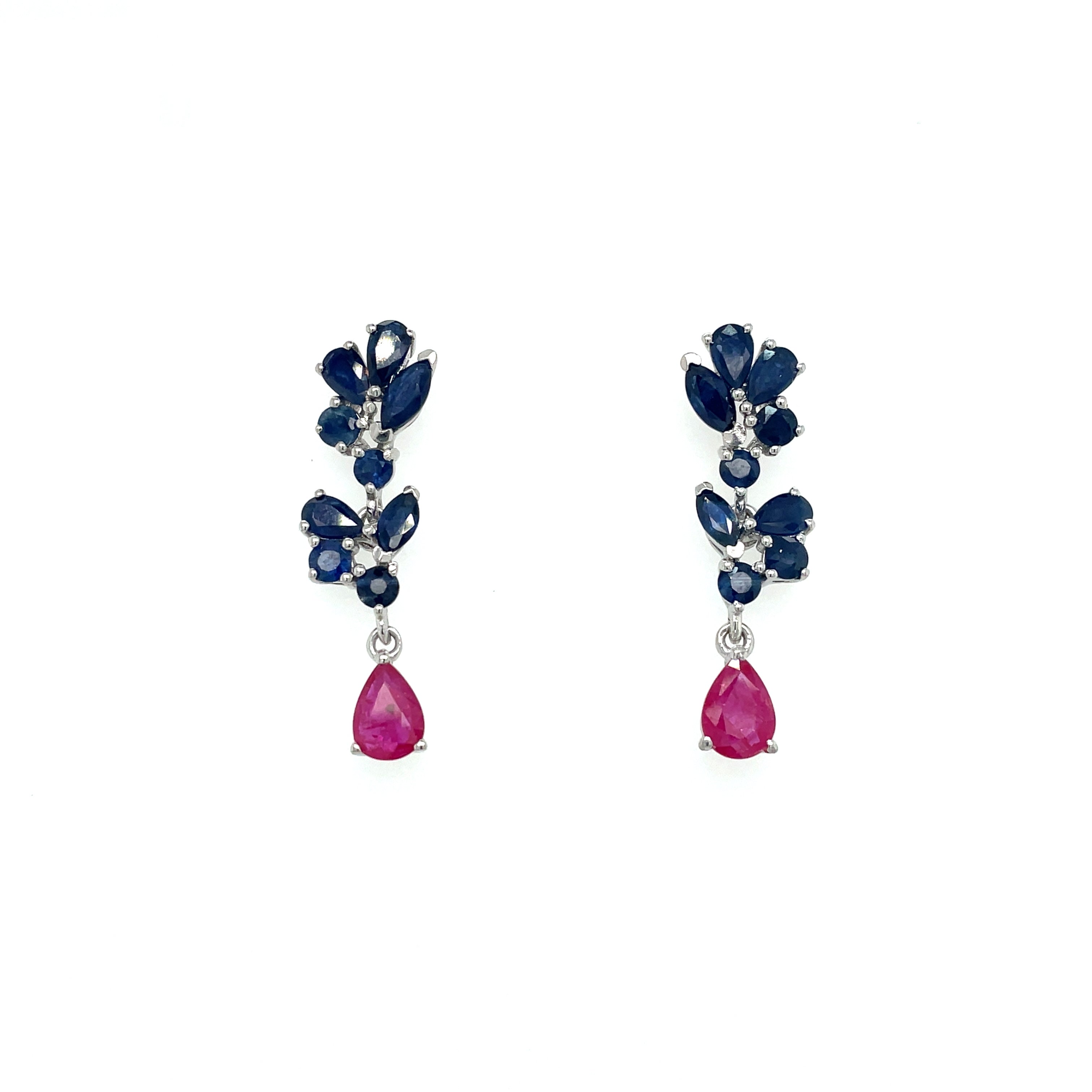 Multi Sapphire Earring in .925 Sterling Silver - KST 59282