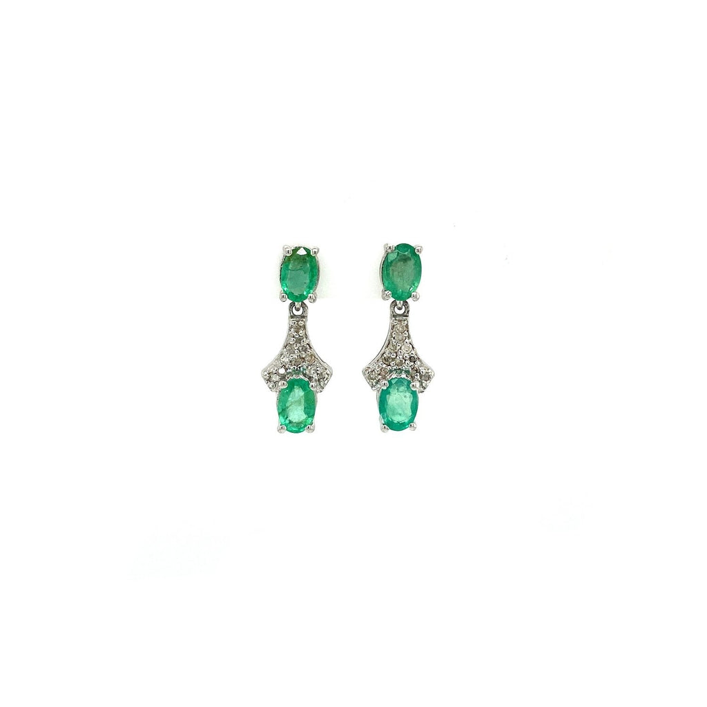Emerald Earring in .925 Sterling Silver - KST 59359