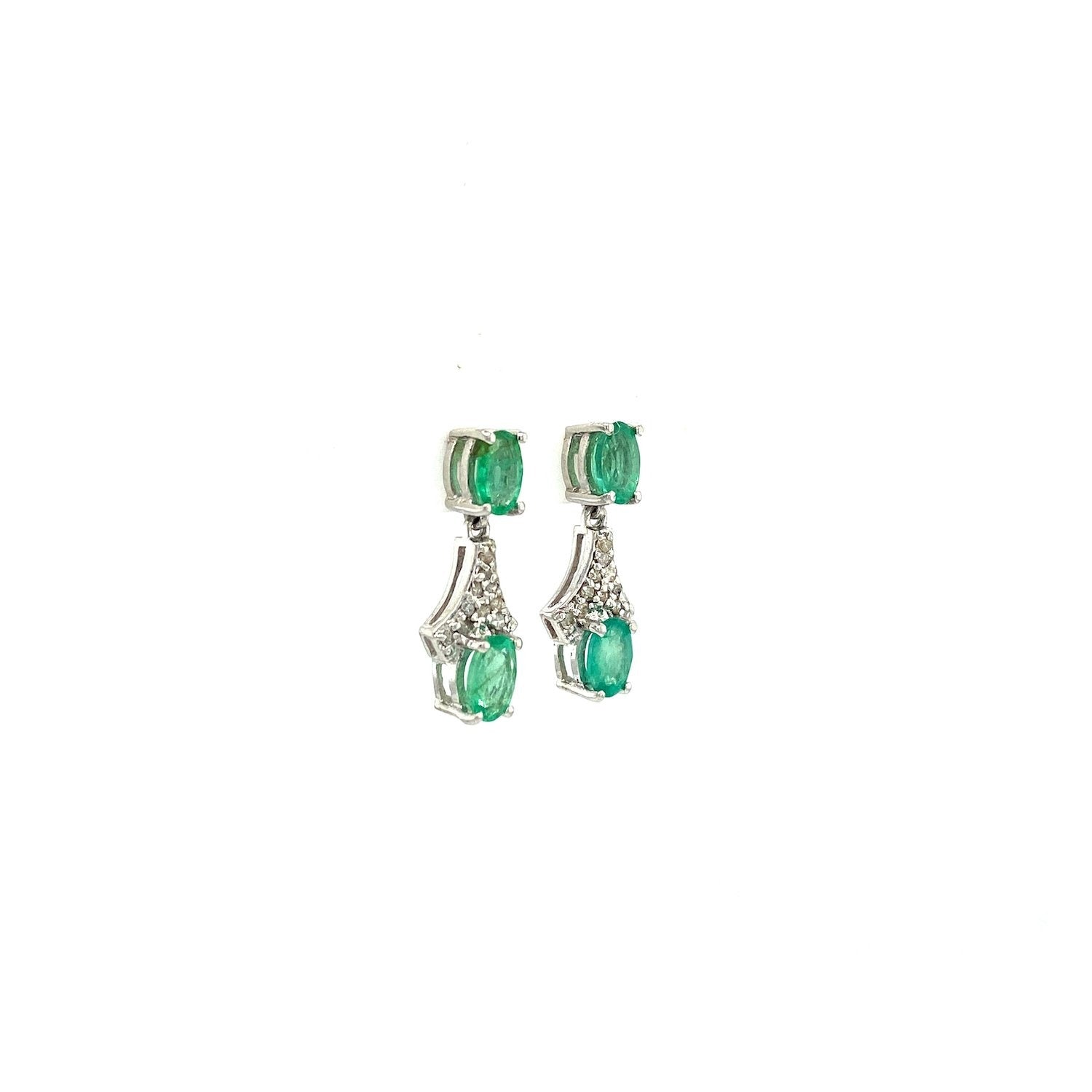 Emerald Earring in .925 Sterling Silver - KST 59359