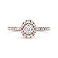 18K Rose Gold 1/2 Cttw Composite Marquise Composite Diamond Oval Shaped Halo Engagement Ring (F-G Color, VS1-VS2 Clarity)