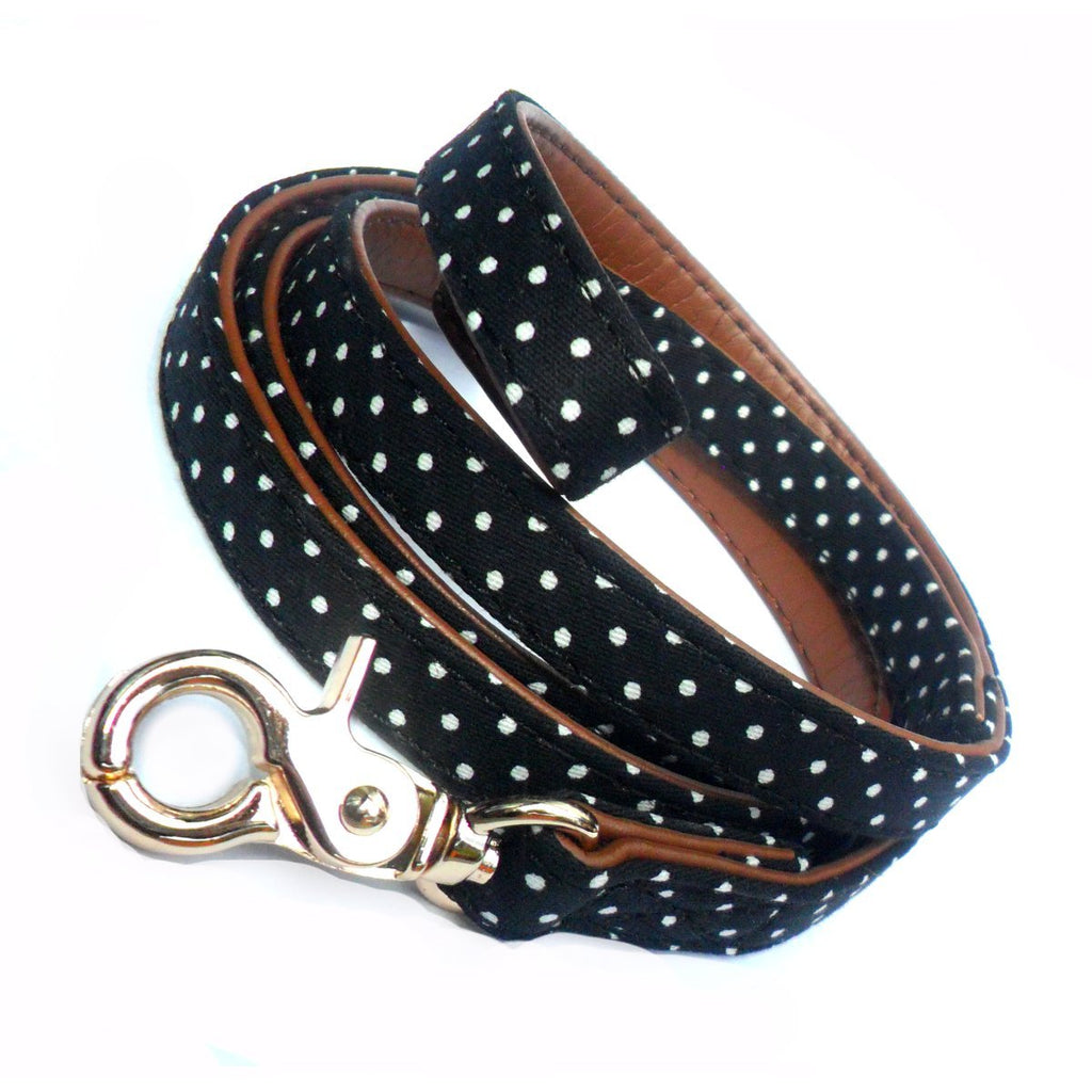 Polka Dot Fabric Dog Lead-0