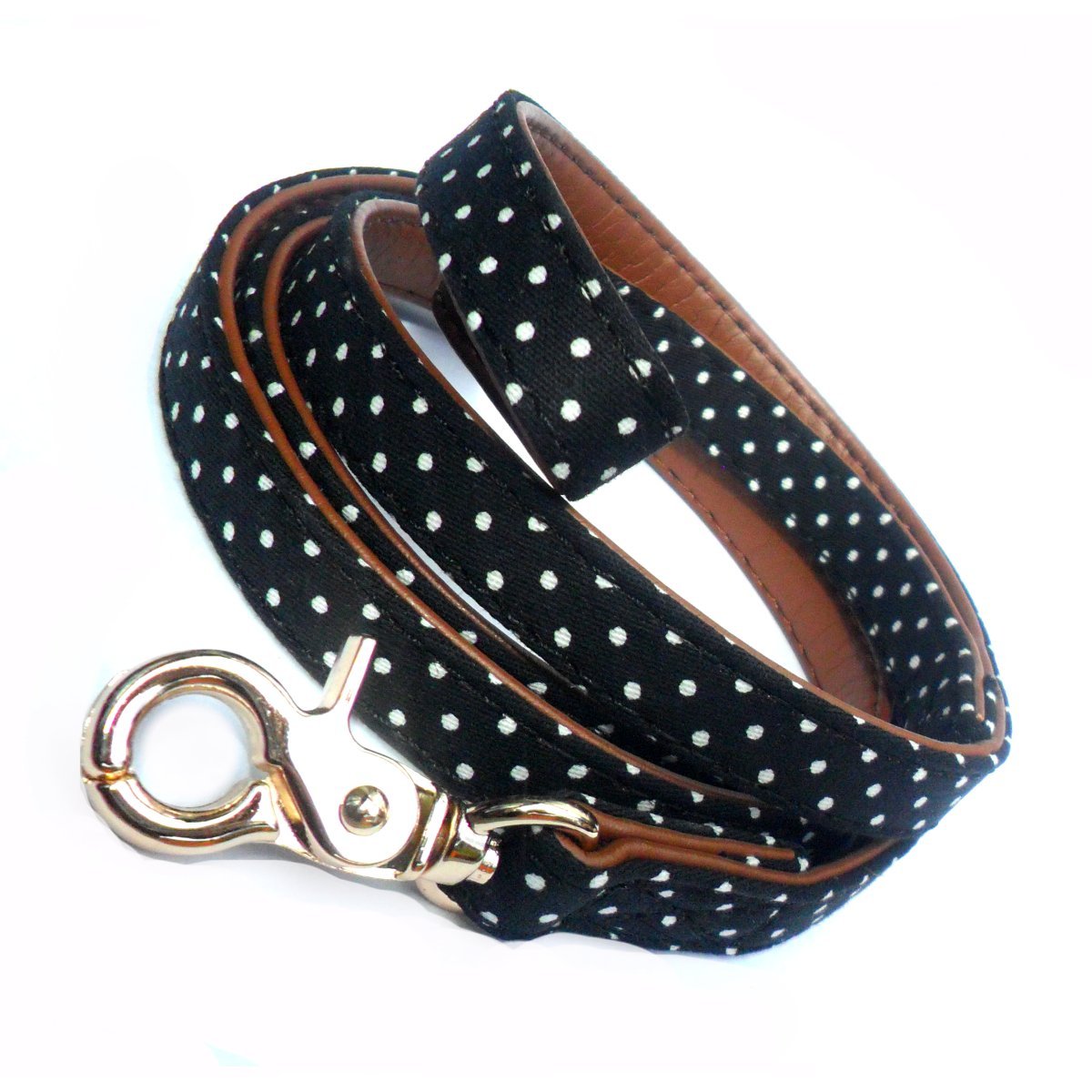 Polka Dot Fabric Dog Lead-0