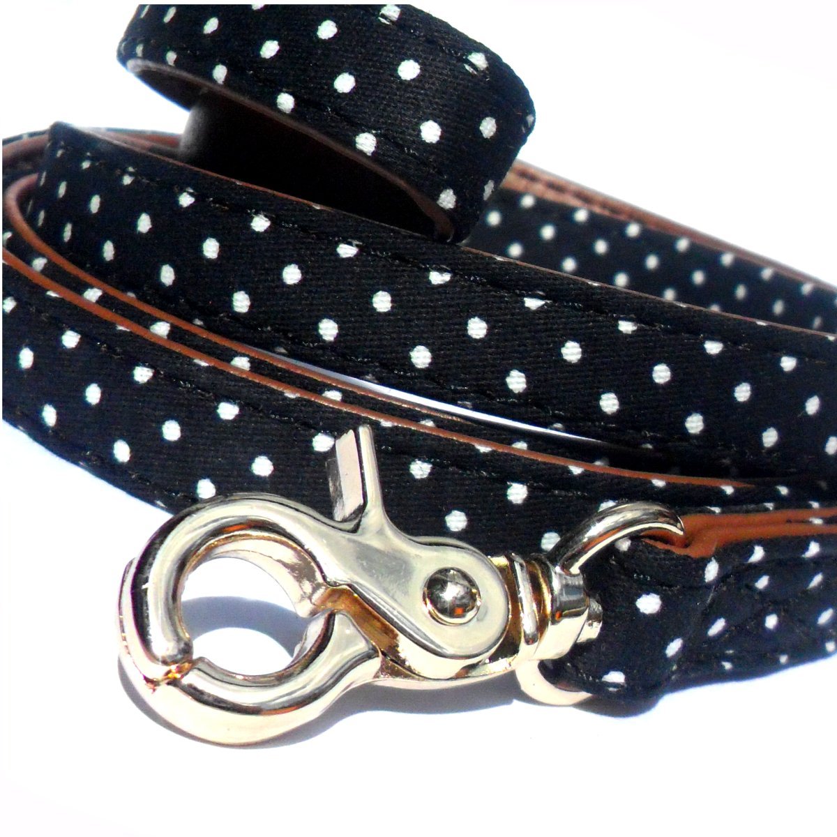 Polka Dot Fabric Dog Lead-1