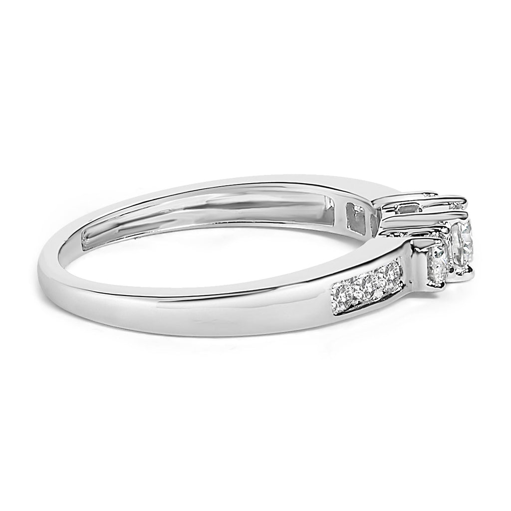 10K Gold 1/2 Cttw Diamond Three Stone Ring