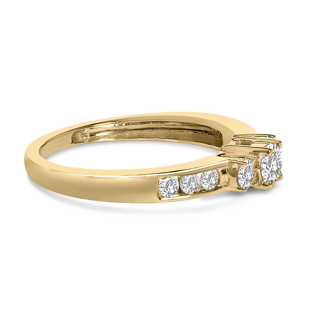 10K Gold 1/2 Cttw Diamond Three Stone Ring