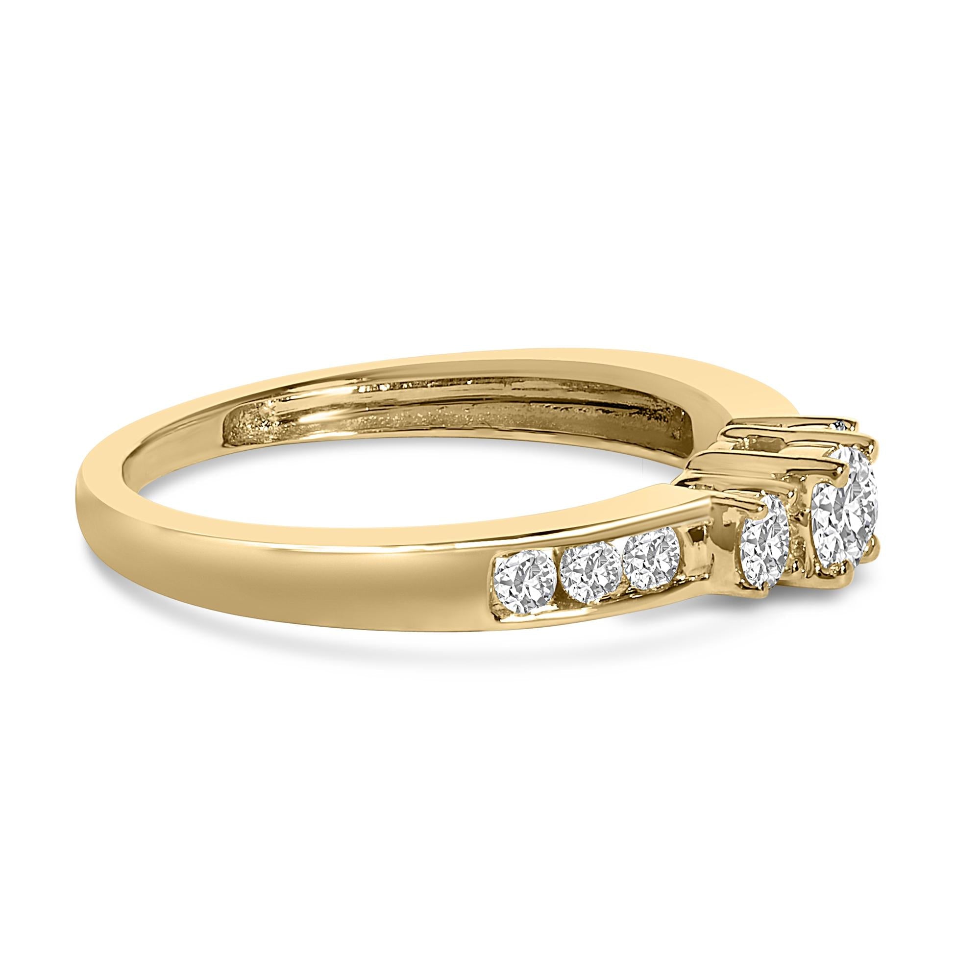10K Gold 1/2 Cttw Diamond Three Stone Ring