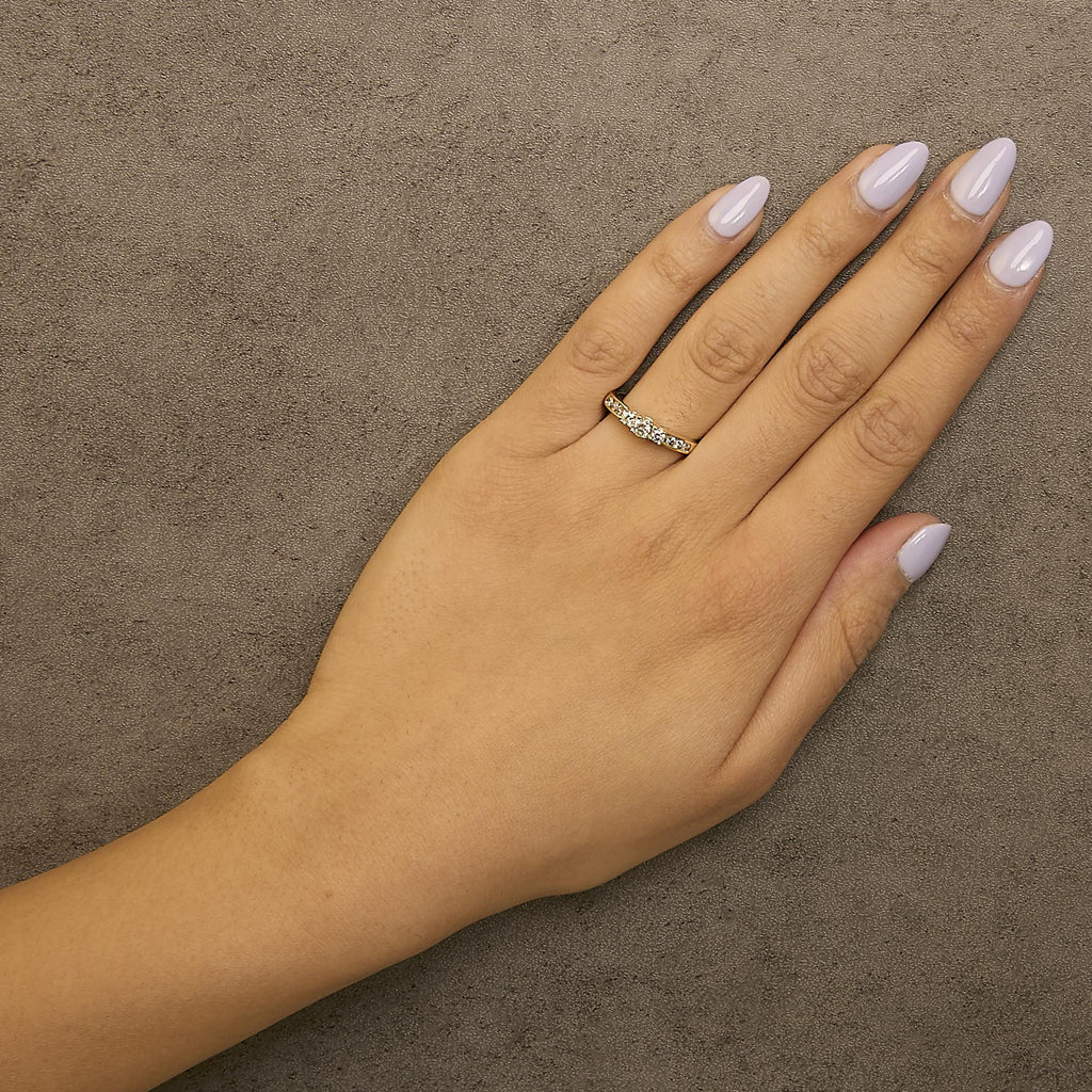 10K Gold 1/2 Cttw Diamond Three Stone Ring