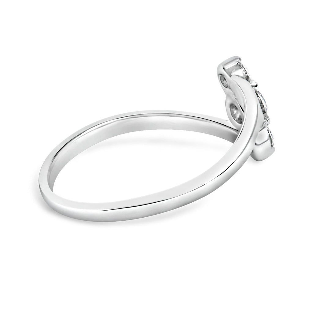 10K Gold Lab-Grown Diamond Three Stone Ring – Vertical Set in White Gold